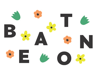 Beaton Linen design floral flowers folk art illustration logo spring wordmark