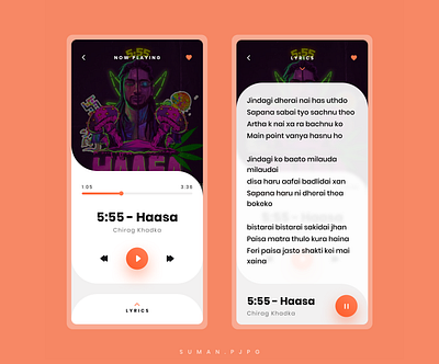 Music player app design music app music player music player app music player ui ui ux uidesign