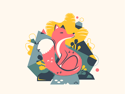 Animal Fox animal brush draw drawing fox geometric geometry illustration illustrator procreate sketch vector