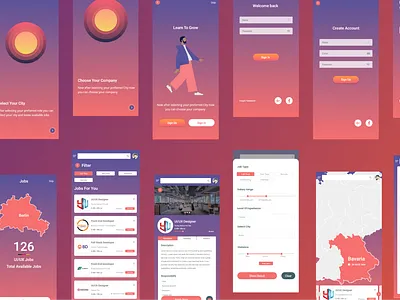 Job Search Platforms Mobile App adobe photoshop adobe xd adobexd design germany job search job seekers jobs mobile mobile app mobile app design mobile design mobile ui ui webdesign