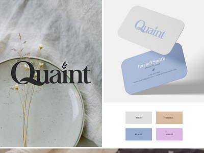 Quaint Logo brand identity branding branding design cute logo delicate logo design feminine logo feminine visual idenitity grahic design graphic design graphicdesign kitchenware branding leaf lifestyle logo logo logodesign pastel branding pastel colors visual identity