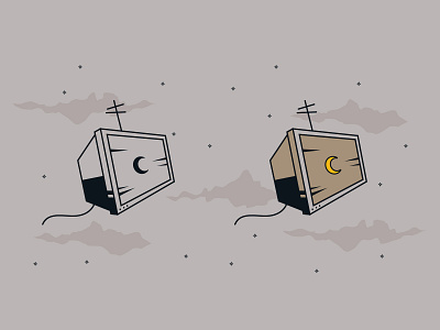 TV Moon aesthetic digital art digital illustration digitalart illustration illustrations moon psychedelic tv vector