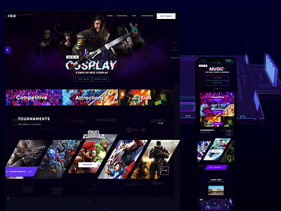 IGX Gaming Expo Website animations dark theme event expo gaming landingpage music ui design uxdesign website