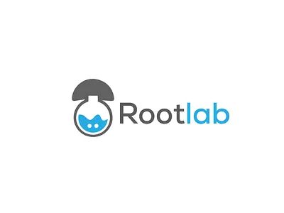 Rootlab logo concept clean icon lab mushroom