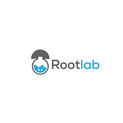 Rootlab logo concept clean icon lab mushroom