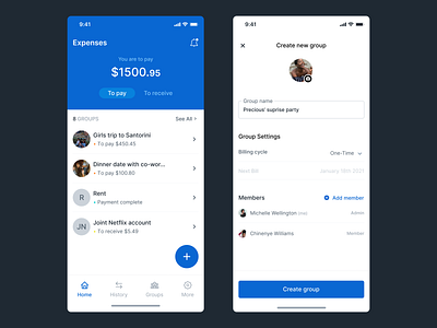 Splittt: BIll Splitting App bill splitting bills figma groups ui ux