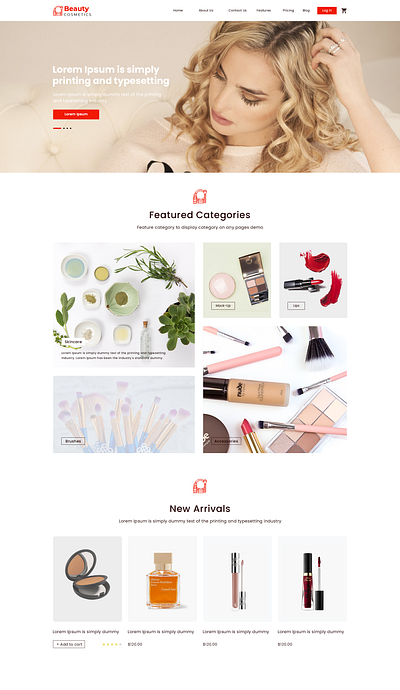 Beauty kits design typography web website