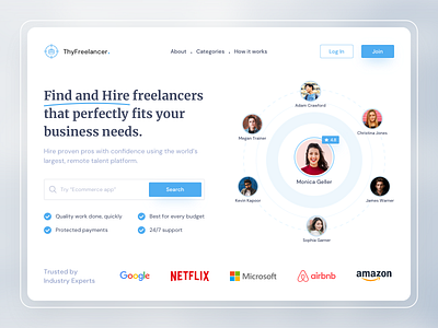 Freelancer Website Design Concept freelance freelance website freelancer landing page landing page concept landing page design landing page ui marketplace minimal service typography ui ui design uiux ux uxdesign visual design web web design website design