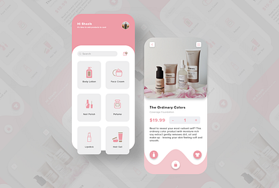 Beauty Product App UI Design adobe illustrator adobe photoshop adobe xd app app design art creative design graphic design icon illustration inspiration interaction mockup ui uidesign uiux uiuxdesign uiuxdesigner uxdesign