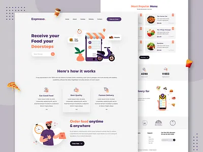 Food Delivery Landing Page Design app concept app design app designer app development design food food delivery food delivery application food delivery service food landing page food lover landing design landing page design ux web app design