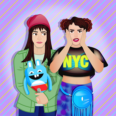 Broad City abbi abbi jacobson broad city broad city fan art comedy central design drawing fan art fanart friends ilana ilana glazer illustration portrait print tv tv show vector vectorart