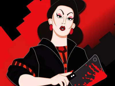 Aiden Zhane drag queen illustration