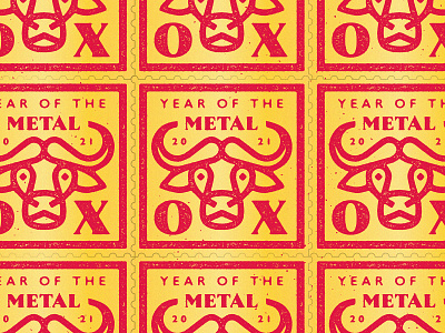 Year of the Metal Ox badge badges branding bull chinese chinese new year chinesenewyear cow design flat geometric horns icon logo ox stamp stamps type typography yearoftheox