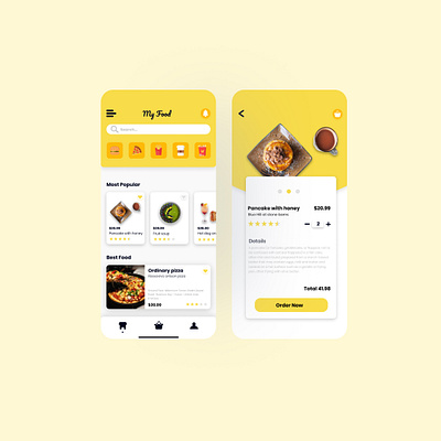 UI Food Ordering Application android design designer food app ui design uiux uiux designer uiuxdesign uiuxdesigner ux uxdesign webdesign website design websites