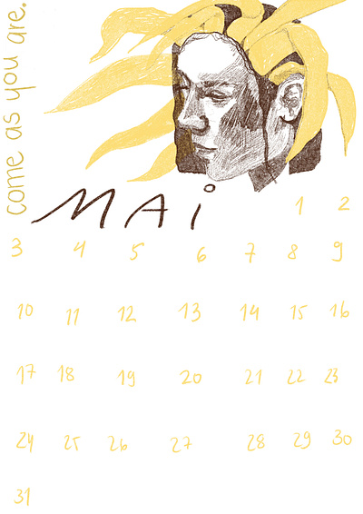 May art calendar design digitalart fashion flower illustration matildamaya may minimal painting portrait