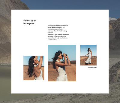 Minimalist 'Follow on Instagram" section - Online Fashion Store design illustration landingpage minimal typography ui ux web website