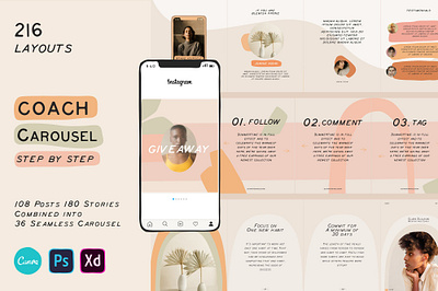 Coach Carousel Templates animated stories canva carousel ig stories ig template illustration instagram stories instagram template logo patterns