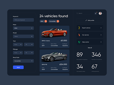 Bidding Car - Web Application Design app clean dashboard dashboard app dashboard design design minimal minimalist ui ux uxdesign web web app web application webdesign