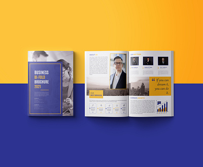 "BUSINESS BI-FOLD BROCHURE 2021" adobe indesign annualreport brand identity branding branding design brochure brochure cover brochure design brochures business brochure design color idea company brochure company profile design design idea magazine cover print print design printdesign