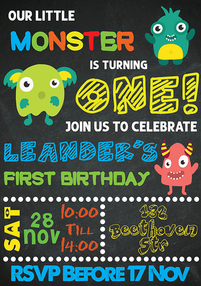 Kid's Birthday Part Invite birthday party invitation design party invitation partyinvite