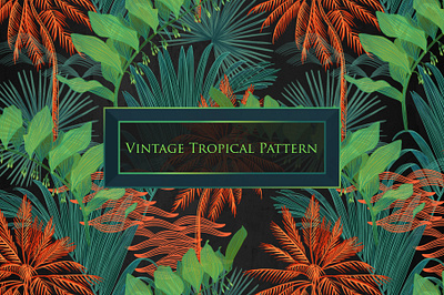 Vintage tropical pattern artwork black design fabric fabric design fashion fashion design illustration pattern pattern art