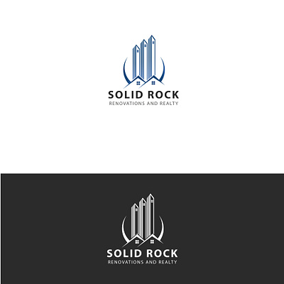 Solid Rock branding home home logo house logo illustrator logo design property logo realstate