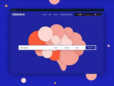 Hidden Brain Landing Page Concept V2 animation animation design branding hiddenbrain illustration inspiration landing page landing page design mind motion motion design npr podcast podcasting podcasts psychology uidesign ux uxdesign uxui