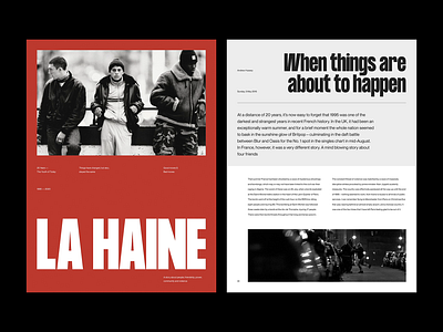 La Haine — Layout Exploration animated animation art direction exploration figma layout layout exploration minimal minimalism minimalist sketch type type exploration typography ui ux website