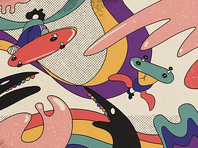 Rolling Madness 80s adobe colorful design dream illustration photoshop textures women