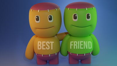 3D Flat Cute Character 3d art 3d artist 3d character 3d flat character aesthetic blender blender 2.8 character cute cute character flat character friend zombie