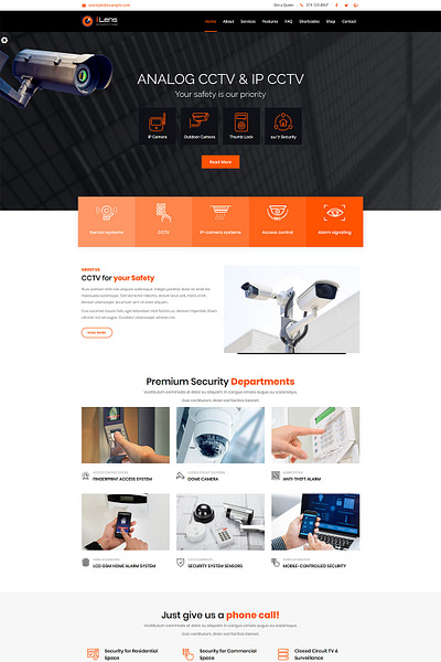 CCTV Security Camera Website Template Free & Premium cctv cctvcameras security camera web design website website design