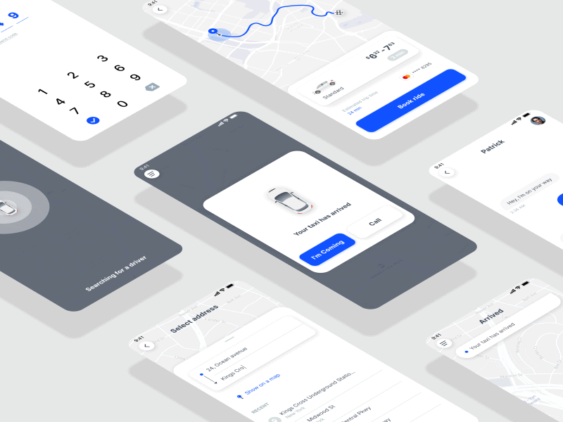 Ride hailing app app app design figma free freebies map ui mapbox ride app ride hailing ride sharing taxi taxi app taxi booking app ui ui ux ui design ui kit ui kit design ui kits