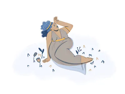 Oh, Goddess! 2d character characterdesign colors design digital artwork disaster dribbblers flat character flat design flat illustration flowers funny graphic design illustraion illustration 2d inspiration procreate art