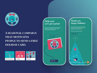 Cards App christmas christmas card holiday illustration mobile app