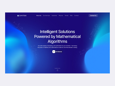 Minimalistic website design for mathematical algorithms ai design graphic design landingpage mathematicalalgorithms ui ux webdesign