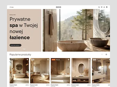 Ecommerce Desktop Website Home Page bathroom design desktop e commerce ecommerce flat header hero home modern navigation online premium products shop store ui ux web website