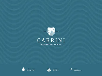 Cabrini Montessori School: Brand System and Visual Identity boat branding cabrini catholic education emblem hearts identity logo montessori nautical nc raleigh school seal star system triangle vessel visual