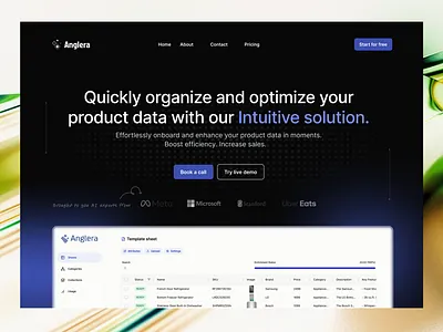 Hero Re-Design For Anglera Backed By Y-Combinator. landingpagedesign ui uidesign webdesign websitedesign
