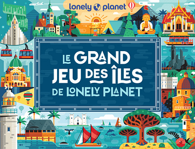 Great Islands Game Box for Lonely Planet board game cover cruise design earth famous flat design geographic illustration landmarks lonelyplanet nationalgeographic sea summer tourism tourist travel traveling vacation world