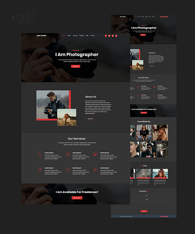 Photographer Landing page Ui design photographer ui