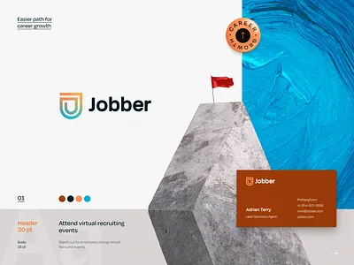 Jobber. Career Boost Branding brand identity brand sign branding career experience expert experts first job halo lab identity job logo logotype mentorship packaging profession professional self development tips work