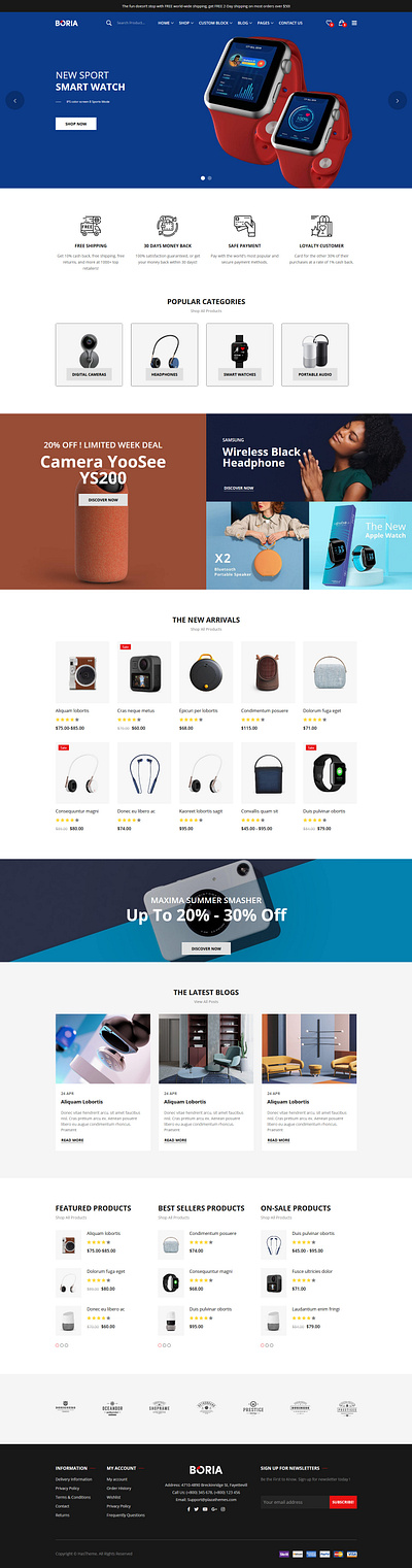 Boria - Multipurpose Responsive eCommerce HTML Template accessories bootstrap clean cosmetic ecommerce electronics electronics html template fashion furniture furniture html template html5 modern multipurpose responsive shoes shoes html template shop store