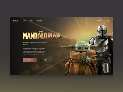 Mandalorian concept design disney dribbble episode film inspiration jedi lucasfilm mandalorian minimal online cinema star wars starwars ui ux web design website websites yoda