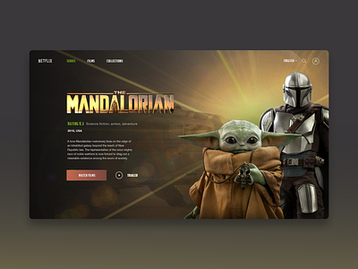 Mandalorian concept design disney dribbble episode film inspiration jedi lucasfilm mandalorian minimal online cinema star wars starwars ui ux web design website websites yoda