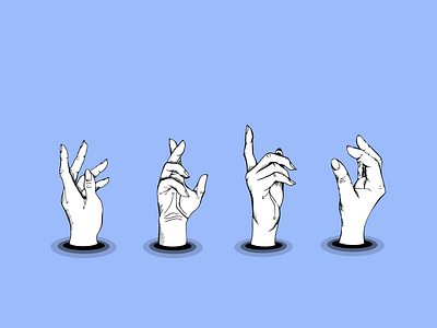 Portal Hands Set ✌ black and white hands illustration portal