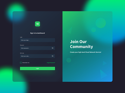 Sign in — Glassmorphism blur blurred background clean ui colorful concept dark mode dark theme data visualization dataviz fluent design glassmorphism sign in sign up transparency transparent background trendy design ui design user inteface ux design web