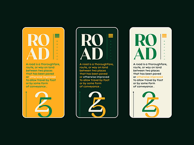 Road ® 2021 app app design branding colorful freelance graphic design green illustration mobile mobile app mobile ui nikola obradovic design product design screen scroll symbol typography uiux web design