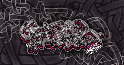 Shoker digital graffiti procreate artwork design graffiti graffiti digital illustration lettering line style mural shoker sketch