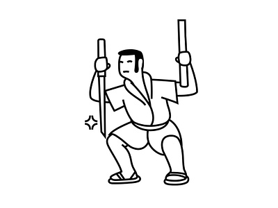 blind samurai cane cartoon character design dribbble edo fierce illustration japanese katana martial arts person samurai skill sword warrior