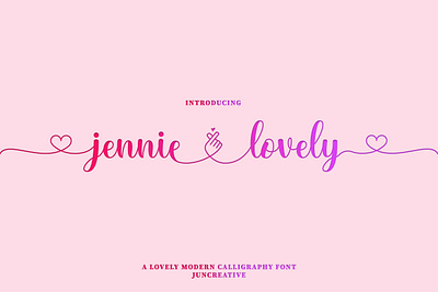 Jennie Lovely Script calligraphy font lovely modern script script font swash swashes